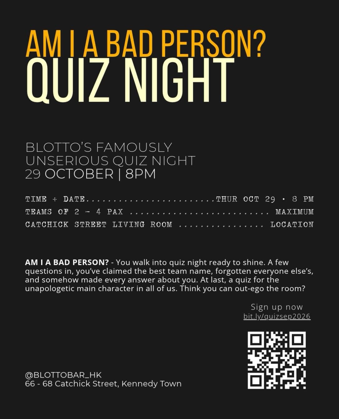 Event poster for Am I a Bad Person?