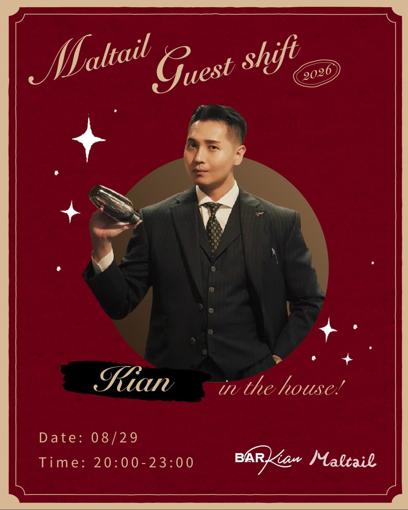 Event poster for MALTAIL Guest Shift