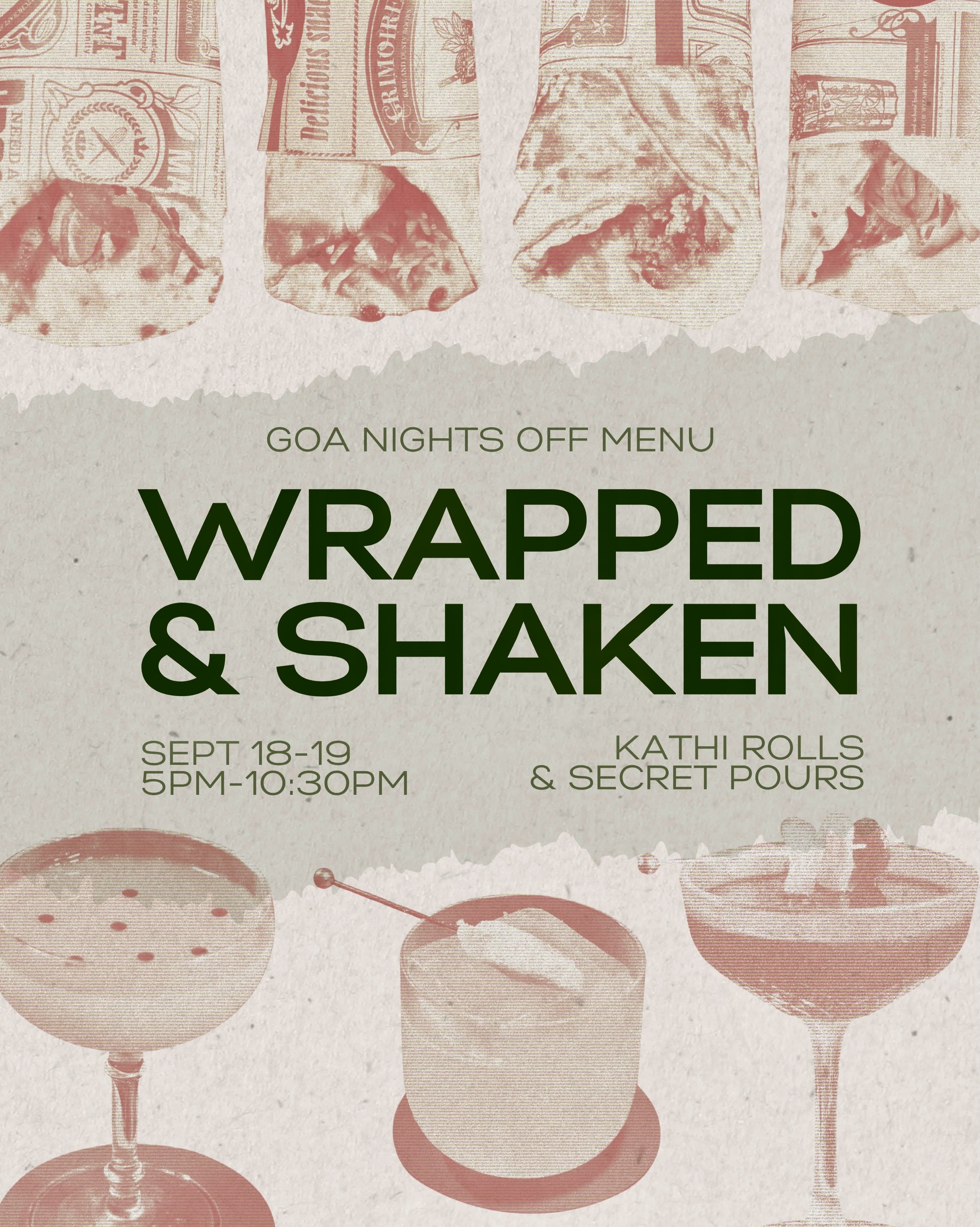 Event poster for Wrapped & Shaken
