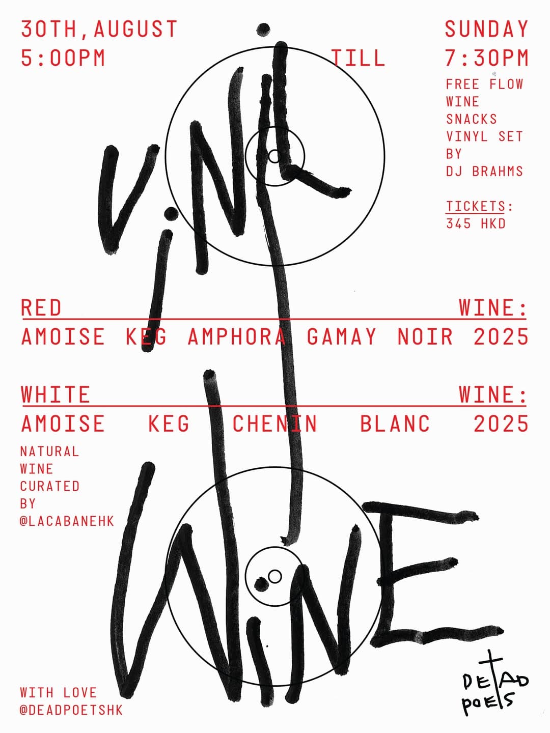 Event poster for Vinyl & Natural Wine
