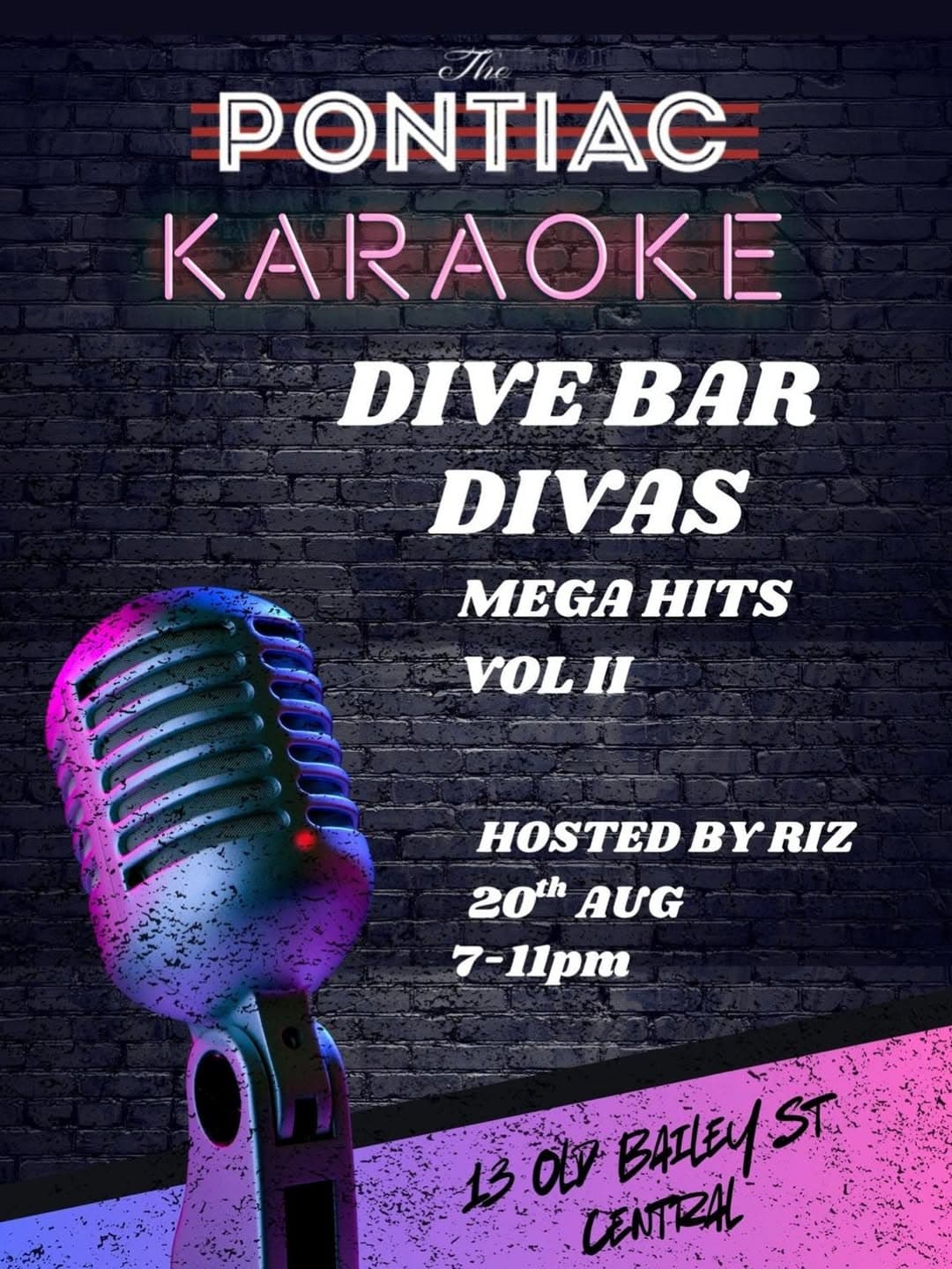 Event poster for Karaoke Dive Bar Divas — Mega Hits Vol II