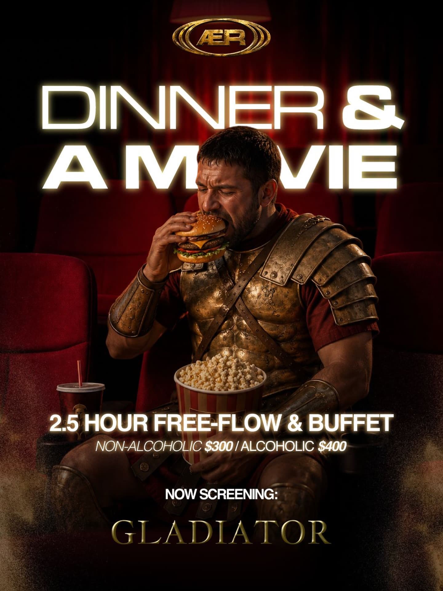 Event poster for Dinner & a Movie: Gladiator